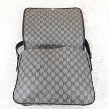 1円〜【極美品】GUCCI グッチ　メッセンジャーバッグ　ショルダーバッグ　シェリーライン　GGスプリーム 斜め掛け ロゴプレート ブラウン_画像7