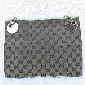 1円〜【極美品】GUCCI グッチ ショルダーバッグ GGキャンバス レザー ゴールド金具 ロゴ 斜め掛け アイボリー ブラウンの画像2