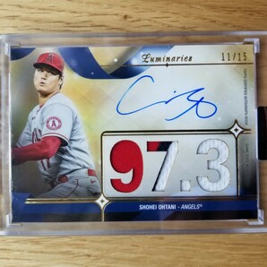 大谷翔平 2023 Topps Luminaris masters of the mound Patch Autograph Shohei Ohtani 11/15 大谷 サイン パッチ 15枚限定の画像1