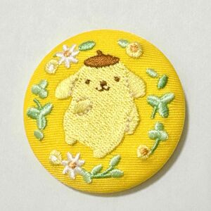 【6.ポムポムプリン】刺繍 缶バッジ サンリオキャラクターズ