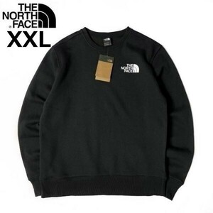 1円～!売切!【正規新品】THE NORTH FACE◆LOGO PULLOVER CREW トレーナー スウェット US限定 裏起毛 キャンプ 男女兼用(XXL)黒① 181130-22