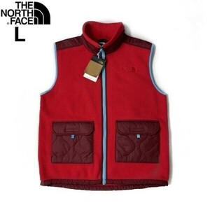 1円～!売切!【正規新品】THE NORTH FACE◆ROYAL ARCH VEST フリース ベスト キルティング US限定 肉厚 アウトドア(L)赤 181024-60