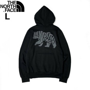 1円～!売切!【正規新品】THE NORTH FACE◆TNF BEAR PULLOVER HOODIE パーカー US限定 2023最新 ベアー グラフィック 裏起毛(L)黒 181130-33