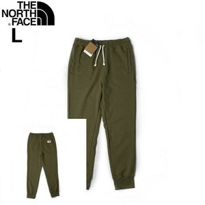 1円～!売切!【正規新品】THE NORTH FACE◆HERITAGE PATCH JOGGERS ジョガーパンツ US限定 ロゴパッチ 裏起毛(L)カーキ 190110-25