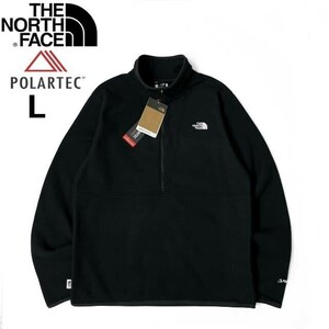 1円～!売切!【正規新品】THE NORTH FACE◆ALPINE POLARTEC 100 1/2-ZIP JACKET フリース ハーフジップ US限定 軽量(L)黒 181024-35