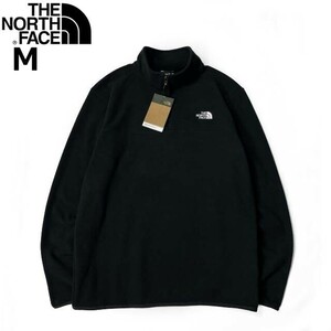 1円～!売切!【正規新品】THE NORTH FACE◆ANCHOR 1/4 ZIP JACKET フリース US限定 軽量 男女兼用 ロゴ刺繍 アウトドア(M)黒 181024-35