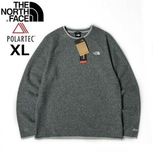 1円～!売切!【正規新品】THE NORTH FACE◆ALPINE POLARTEC 100 CREW フリース US限定 軽量 ポーラテック 刺繍 男女兼用(XL)グレー181024-30