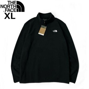 1円～!売切!【正規新品】THE NORTH FACE◆ANCHOR 1/4 ZIP JACKET フリース US限定 軽量 男女兼用 ロゴ刺繍 アウトドア(XL)黒 181024-35