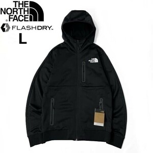 1円～!売切!【正規新品】THE NORTH FACE◆PIONEER PEAK FULLZIP HOODIE トラックジャケット パーカー US限定 速乾 裏起毛(L)黒 180915-45