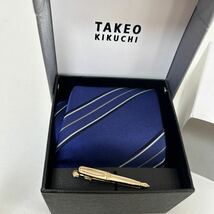 新品 タケオキクチ BOX付 ネクタイピン付き ネクタイ ×タイピン ビジネス 【 プレゼントに最適！ 】_画像2