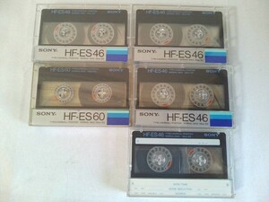 5本セット★SONY　 中古　カセットテープ 　HF-ES46（4本）、HF-ES60（1本）◆爪あり