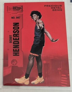 99/100 Scoot Henderson スクート・ヘンダーソン 2022 Upper Deck SKYBOX METAL UNIVERSE Rookie NBA Sterling Henderson red PANINI