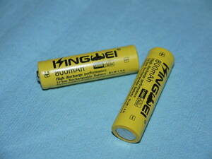 KINGWEI　14500 リチウムイオン充電池×2本セット　3.7V　800mAh　未使用