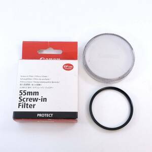 【純正】 Canon キヤノン 55mm Screw-in Filter PROTECT 保護フィルター箱付き