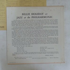 47052648;【国内盤/Verve/MONO】Billie Holiday / At Jazz At the Philharmonic ビリー・ホリデイの魂の画像2