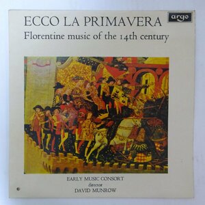19059395;【英ARGO/小判ラベル】マンロウ/14世紀フィレンツェの音楽