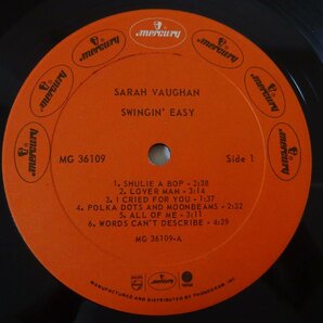 11184367;【US盤/Mercury/MONO/シュリンク】Sarah Vaughan And Her Trio / Swingin' Easyの画像3