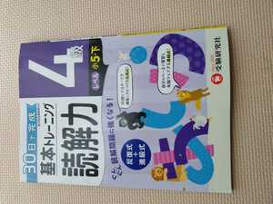 4級 読解力　小学生5年・下　基本トレーニング　30日で完成　国語 文章　ワーク　受験研究社