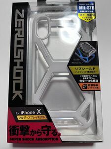 画面保護フィルム付き新品未開封iPhoneX、XS用ZEROSHOCKシェルクリアPM-A17XZEROSCCR