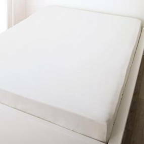日本製・綿100％　エレガントモダンボーダーデザインカバーリング winkle ウィンクル ベッド用ボックスシーツ アイボリー