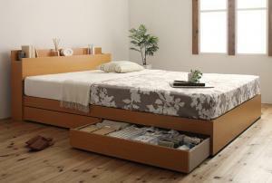  shelves * outlet attaching storage bed Kercuske-ks standard bonnet ru coil with mattress double natural white 