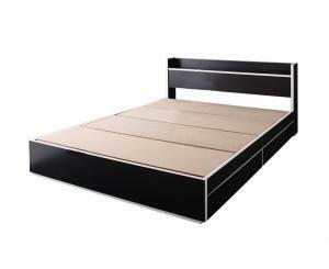  Monotone *bai color _ shelves * outlet attaching storage bed Fousterf- Star bed frame only double white × black edge 