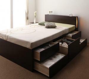  customer construction modern light * outlet attaching chest bed Huettehyute dark brown 