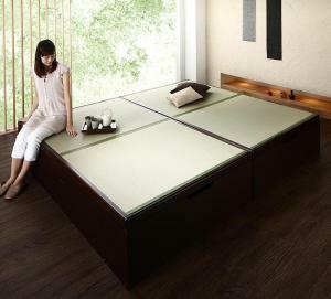  customer construction relaxation. peace space .... made in Japan high capacity storage gas pressure type tip-up tatami bed ..ryouka domestic production tatami semi-double dark brown 