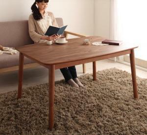 Материал из натурального дерева грецкого ореха, который может изменить высоту в 4 шагах, регулируемое kotatsu Table nolan nolan Стеной гайка коричневая