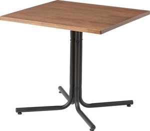 ダリオ カフェテーブル 天然木化粧繊維板(オーク) スチール(粉体塗装) ウレタン塗装 ブラウン END-223TBR