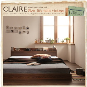  shelves * outlet attaching floor bed Claire clair bed frame only semi-double walnut Brown 