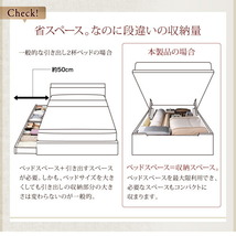 組立設置付 国産跳ね上げ収納ベッド Regless リグレス 薄型プレミアムボンネルコイルマットレス付き 縦開き ホワイト_画像5