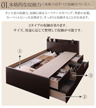 組立設置付 コンセント付きチェストベッド Spass シュパース ベッドフレームのみ シングル ナチュラル_画像4