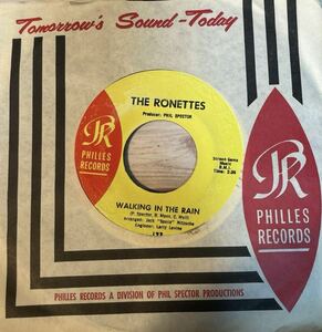 奇跡の美品！US原盤7インチ/The Ronettes - Walking In The Rain/ロネッツ/Phil Spector フィル・スペクター/山下達郎