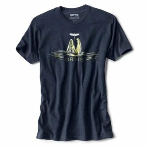 ORVIS T-shirt Brown trout Rising US-M color Navy