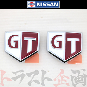 即納 日産 ニッサン サイド GTエンブレム スカイライン R34 左右セット レッド セット品 純正品 (663231416S1