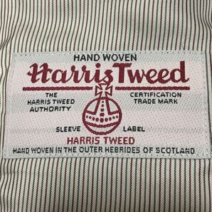 【Harris Tweed】定番かつ王道◎ウール100％ テーラードジャケット ブレザー ブルー メンズ S〜M相当 ハリスツイードの画像8