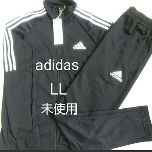 adidas ジャージ 上下セット メンズ LL(O) 黒 未使用 アディダス ドライ 3本ライン