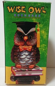 美品　WISE OWL フクロウ　貯金箱　可動します　プラスチック製　お金が貯まります？　20年以上前に購入　ワンオーナー品　