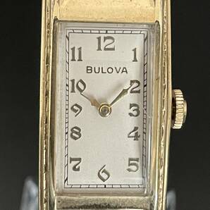 【豪華】ブローバ/Bulova/1940’s/ドクターズ/アンティーク/手巻き/2針/スクエア/10KGF/メンズ腕時計/カーベックス/動作良好/金張りの画像4