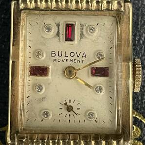 【訳あり】ブローバ/Bulova/1940’s/アンティーク/手巻き/スクエア/10KRGP/メンズ腕時計/ダイヤルビー/男女兼用/スモセコの画像4