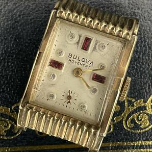 【訳あり】ブローバ/Bulova/1940’s/アンティーク/手巻き/スクエア/10KRGP/メンズ腕時計/ダイヤルビー/男女兼用/スモセコの画像1