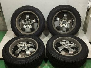 9分山　ヨコハマ G075 225/60R17 99Q 2020年 ABC-EXCLUSIVE 17x7J +38 5H 114.3 ハブ径72ｍｍ 4本 スタッドレスタイヤ　