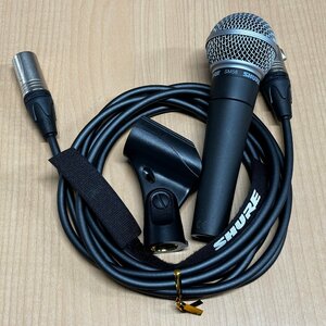 ◎K175 Shure シュア SM58 マイクロフォン、マイクケーブル、ホルダー ボーカル マイク ≪美品≫