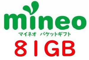 mineo　マイネオ　パケットギフト　81GB