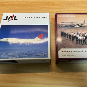 新品　herpa Jal Boeing 747-400 Qutar A330 herpa ヘルパ