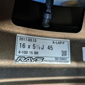 RAYS TE37 同等？ 鍛造 超軽量 A-LAP-P 16×5.5J+45 深リム 165/45R16 コペン L880K HA36 CE28の画像3