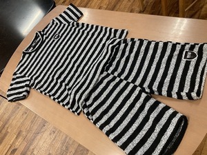 SY32 PILE BORDER ROOM TEE&SHORT PANTS L size top and bottom set regular price 25,300 jpy (M7182)