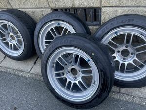 程度バツグン　エンケイRP F1 15インチ8J 100x4H ダンロップ　DIREZZA ZIII 195/55R15 走行2000キロで1年使用　RP-F1 タイヤホイールセット