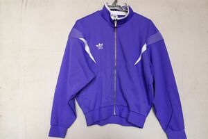 adidas/アディダス/ATS-909/長袖トラックジャケット/ジャージ素材/前ジップアップ/白切替/三つ葉ロゴ/スポーツ/青紫/XOサイズ(3/19R)